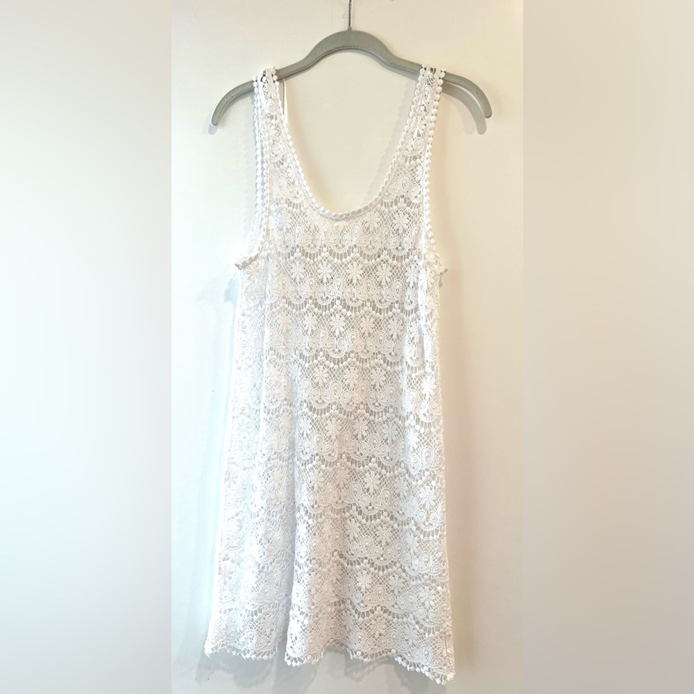 Victorias Secret Beach Sexy White Crochet Swim Coverup - fits like S.